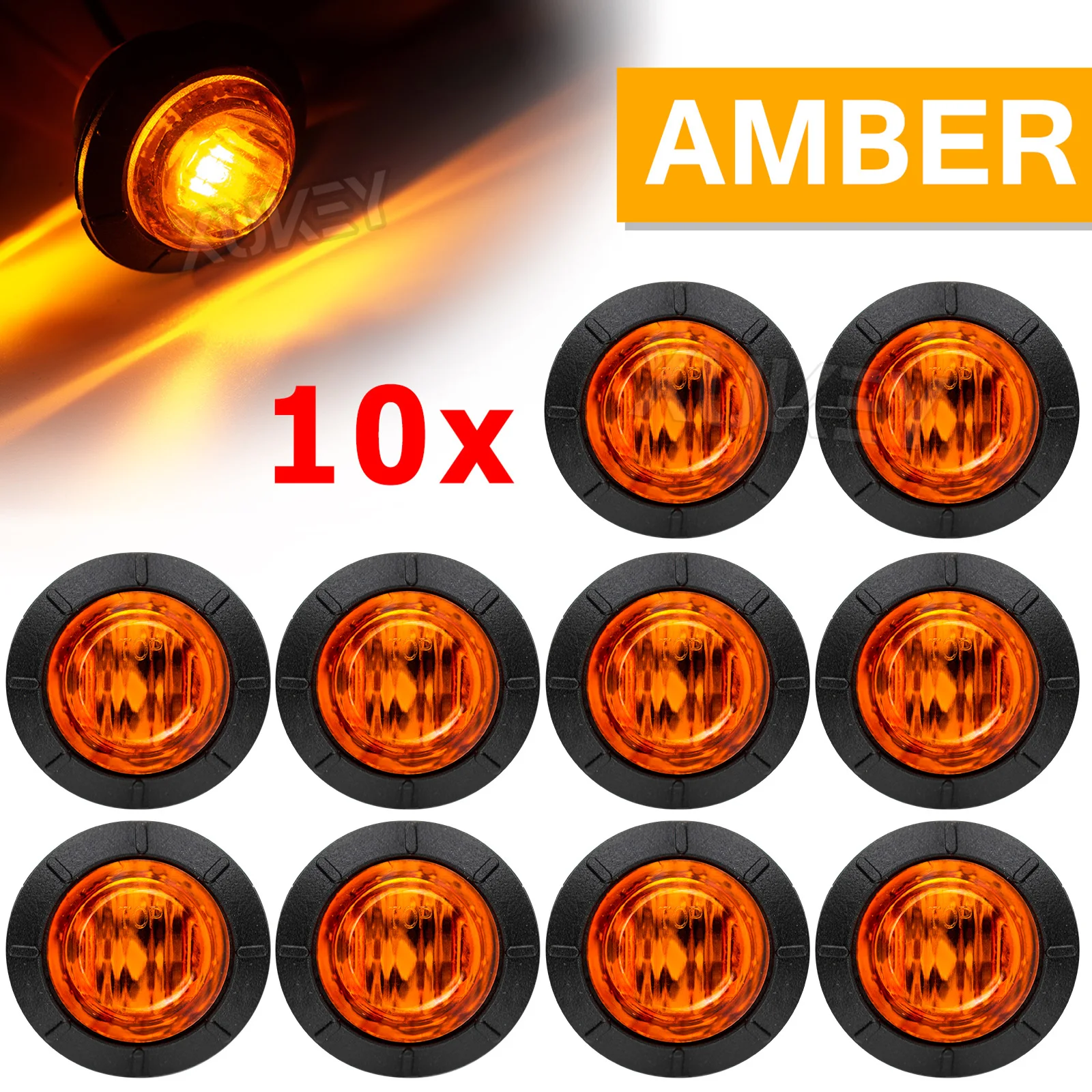 12v 24v red боковой мини-круглый