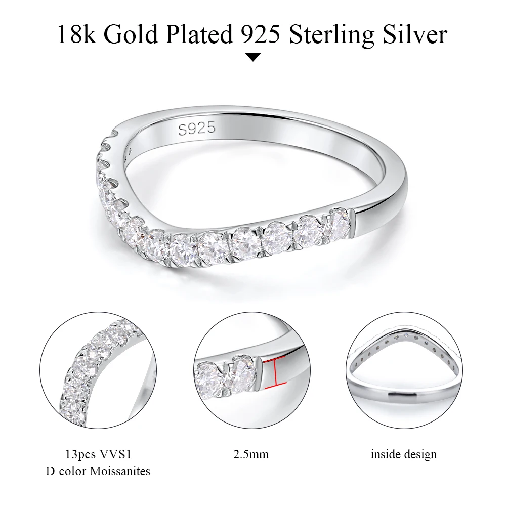 M-jaja moissanite ring curved wedding - Фотография_5