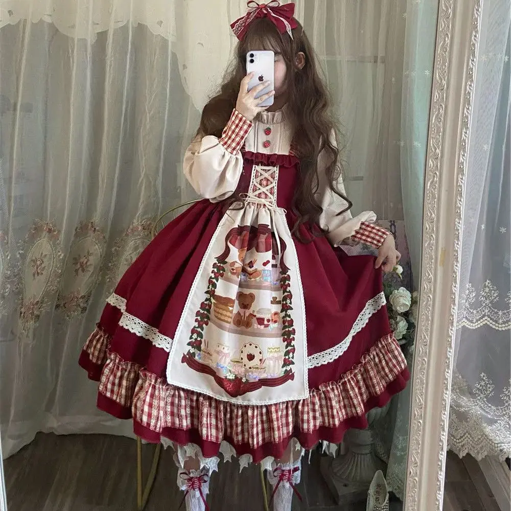 Красная шапочка юбка лолита полный - Фотография_5