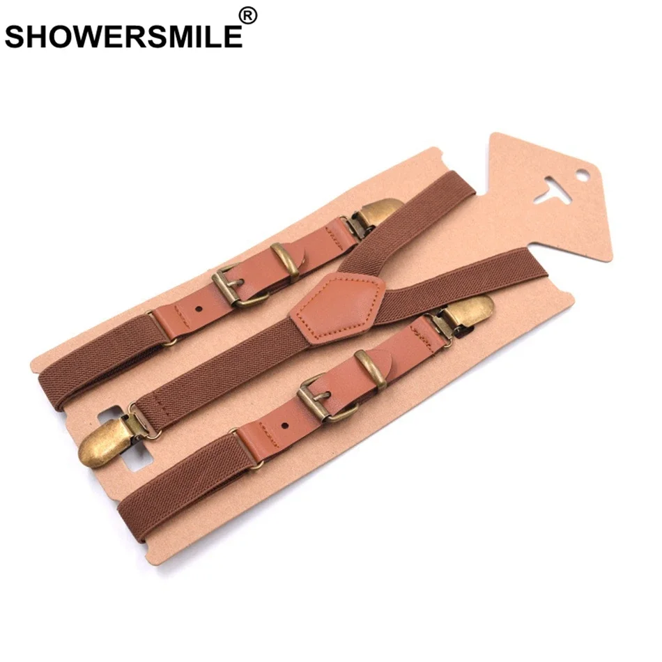 Showersmile мужские кожаные подтяжки - Фотография_3