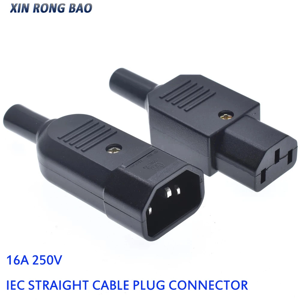 Прямой кабельный разъем iec c13 c14