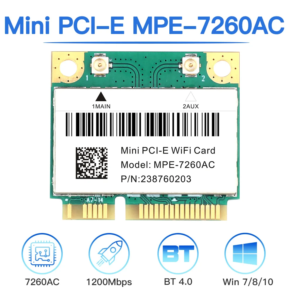Двухдиапазонная 1200 мбит/с 7260 7260hmw мини pci-e wifi карта 5g/2