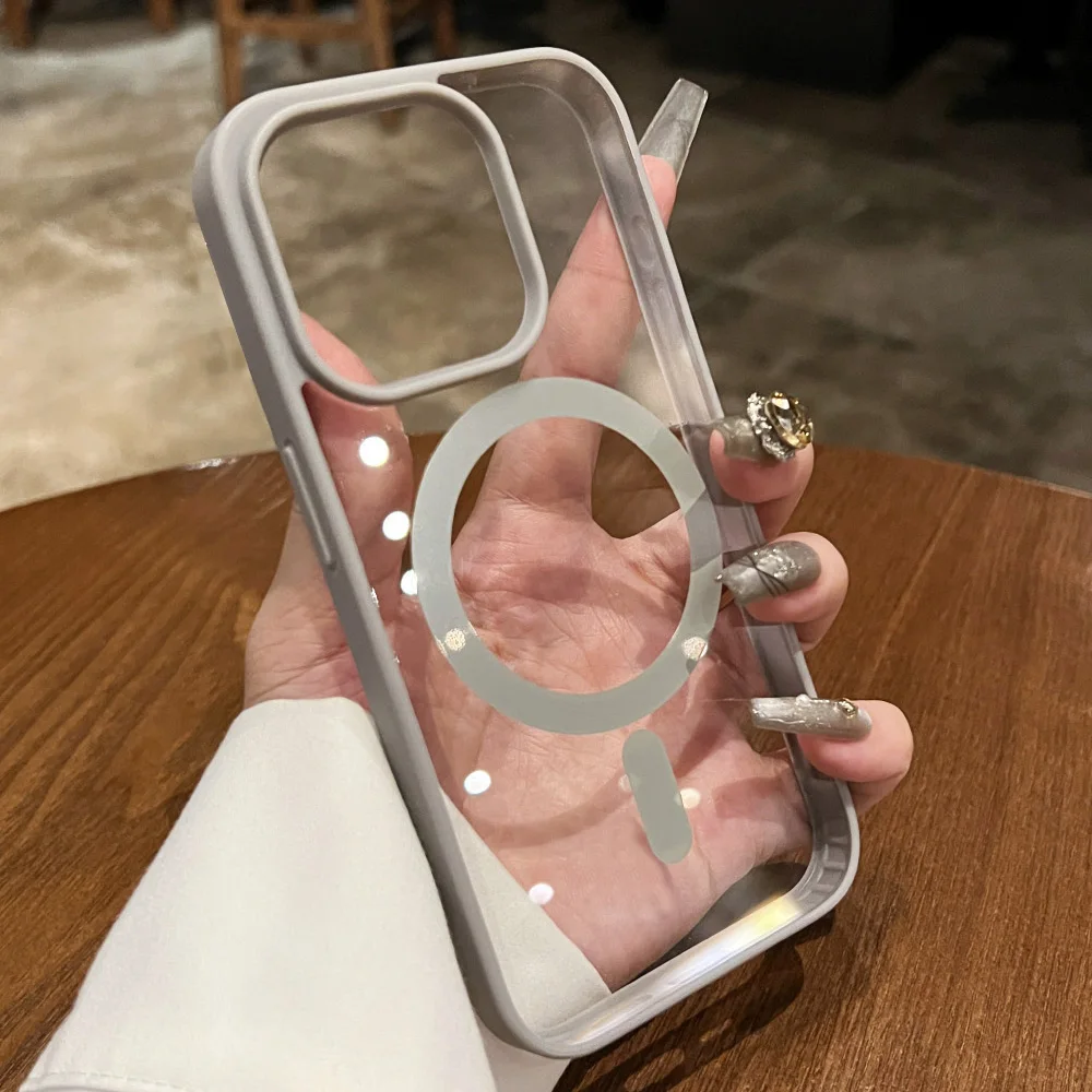 Роскошный прозрачный чехол magsafe для iphone 16 - Фотография_4