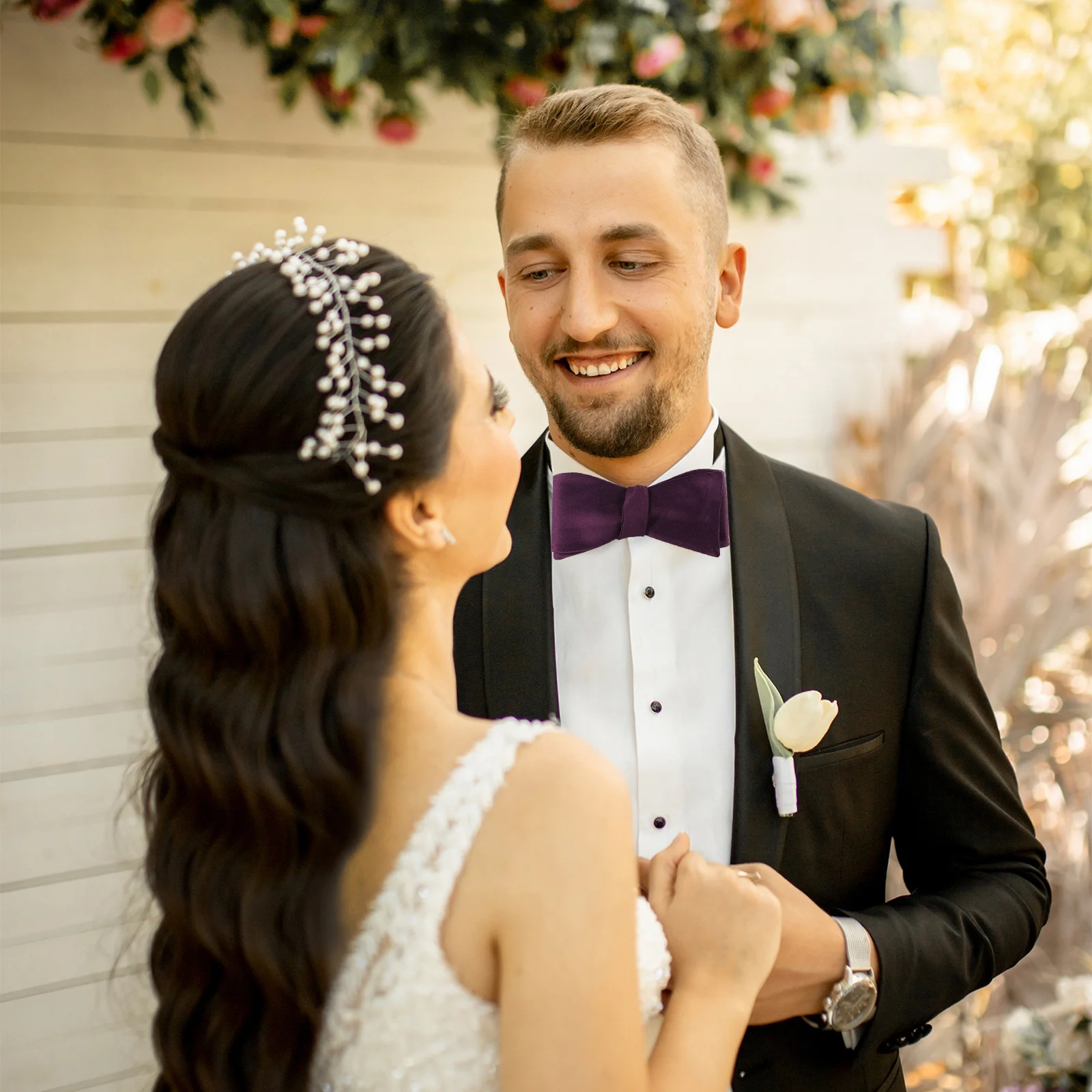 Сплошной цвет, мужской самоофициальный свадебный воротник для жениха - Фотография_5