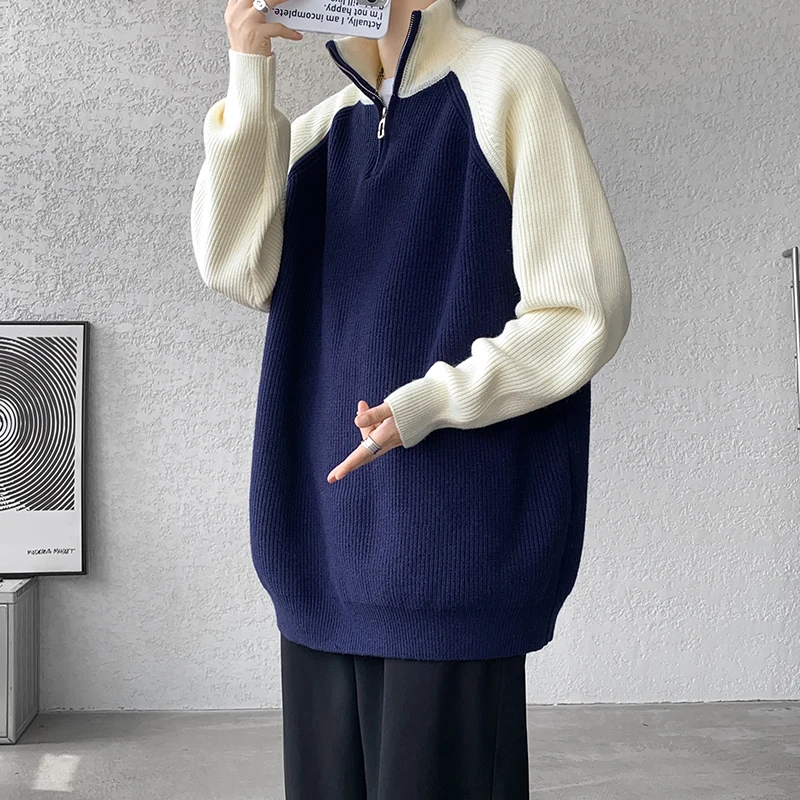M-xxxxxxxxl мужской свитер больших размеров с полумолнией - Фотография_3