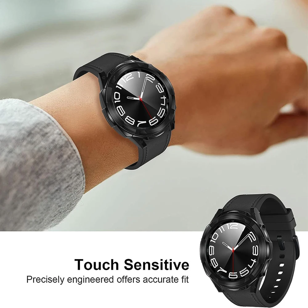 Мягкий чехол из тпу + стекло для samsung galaxy watch 6 classic 43/47 мм - Фотография_5