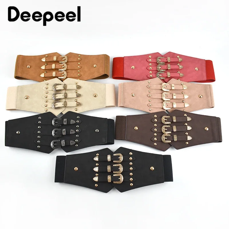 Deepeel женский кожаный корсетный пояс в стиле панк с пряжкой - Фотография_2