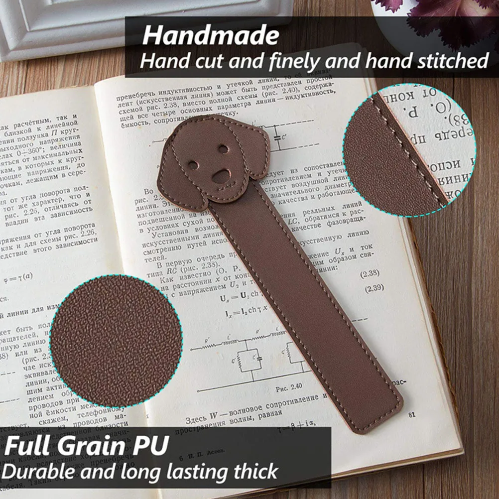 Закладка из искусственной кожи с дизайном собаки - Фотография_5