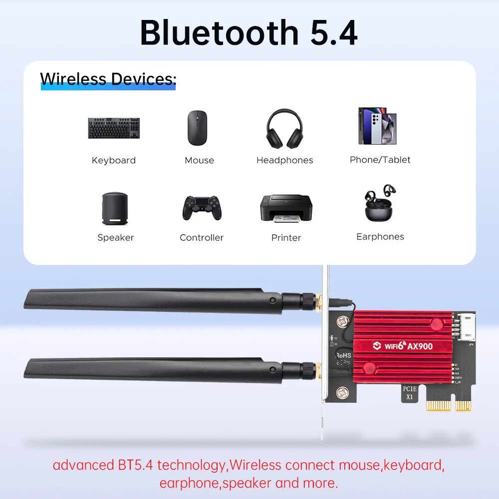 Wifi 6 ax900 pcie wi-fi адаптер bt5 - Фотография_3