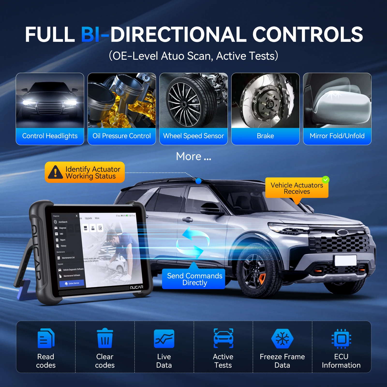 Mucar 892bt диагностический инструмент obd2 с поддержкой ai - Фотография_5