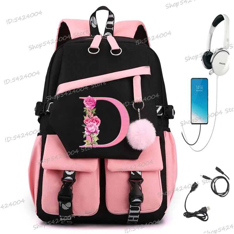 26-дюймовые школьные сумки с цветами для девочек-подростков - Фотография_4