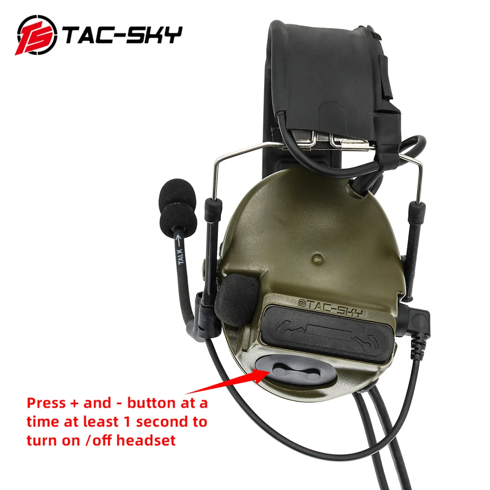 Tac-sky comta iii тактическая гарнитура с двойной связью - Фотография_5