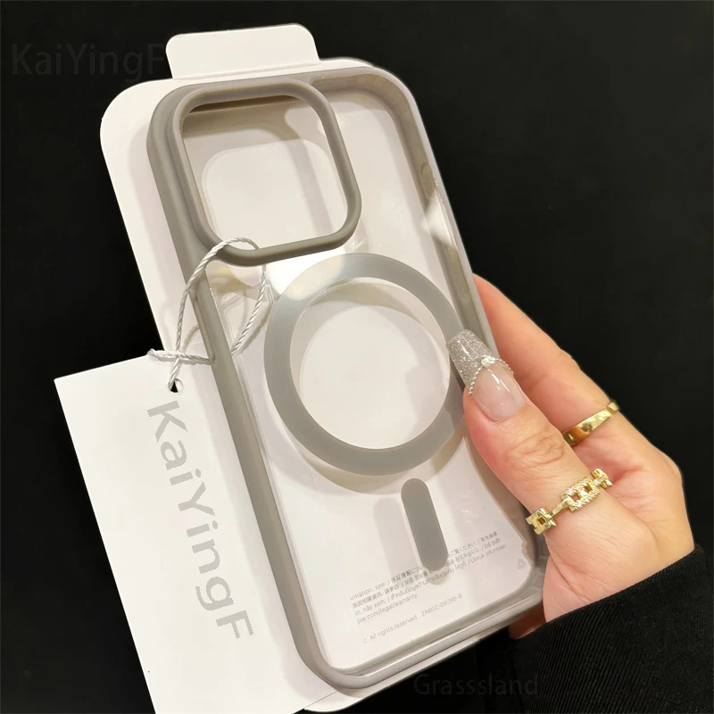 Роскошный прозрачный чехол magsafe для iphone 16