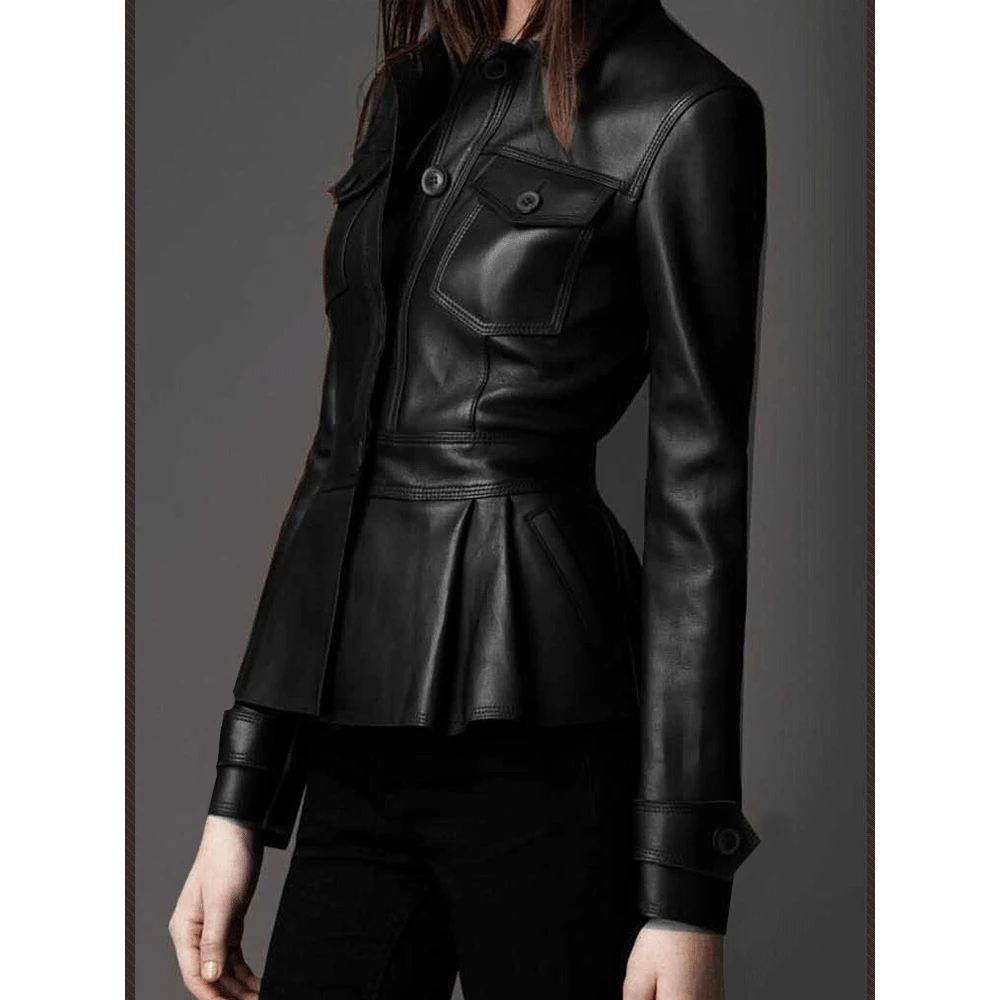 Подиумная мотоциклетная кожаная куртка