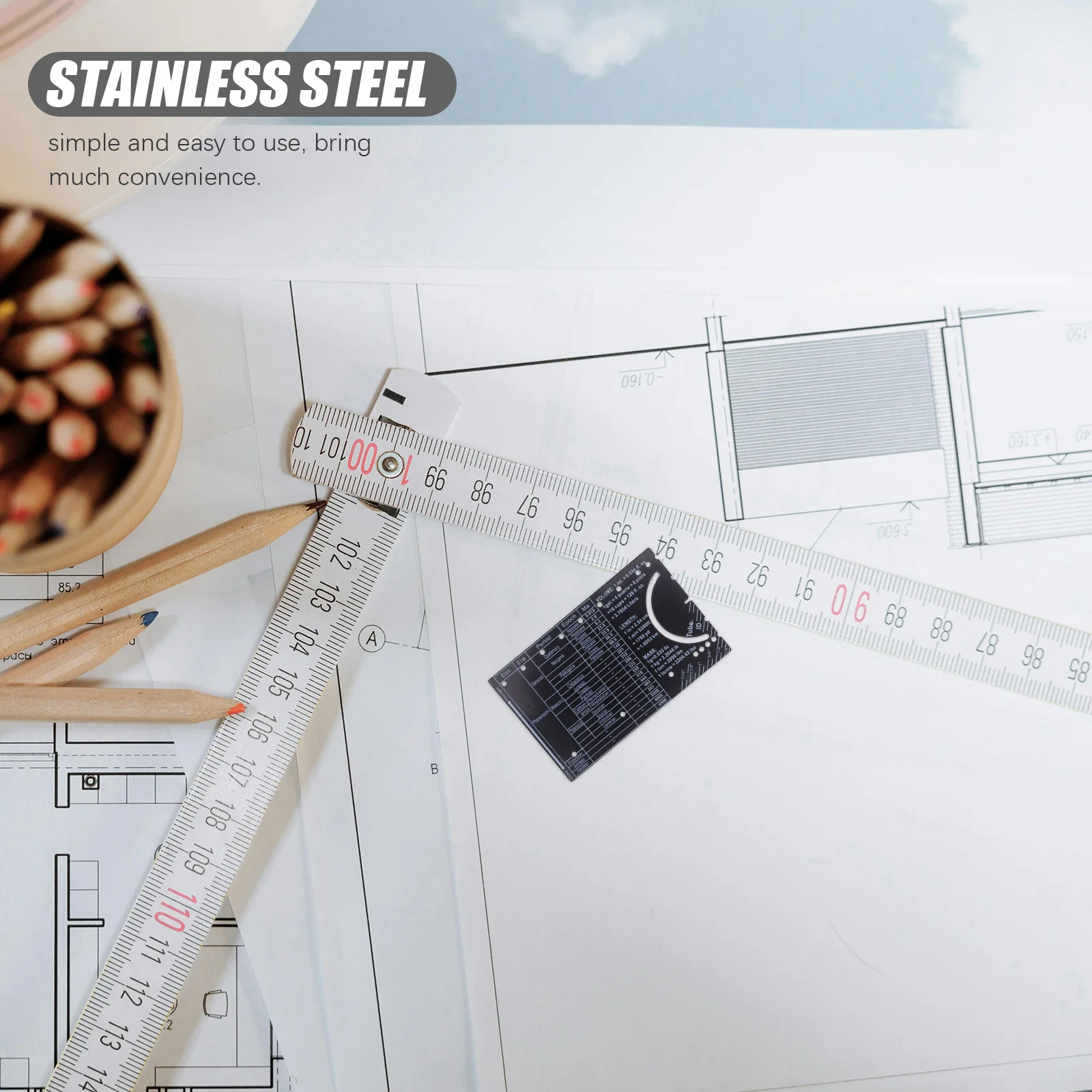 Карманная инженерная линейка из нержавеющей стали 15 см - Фотография_5