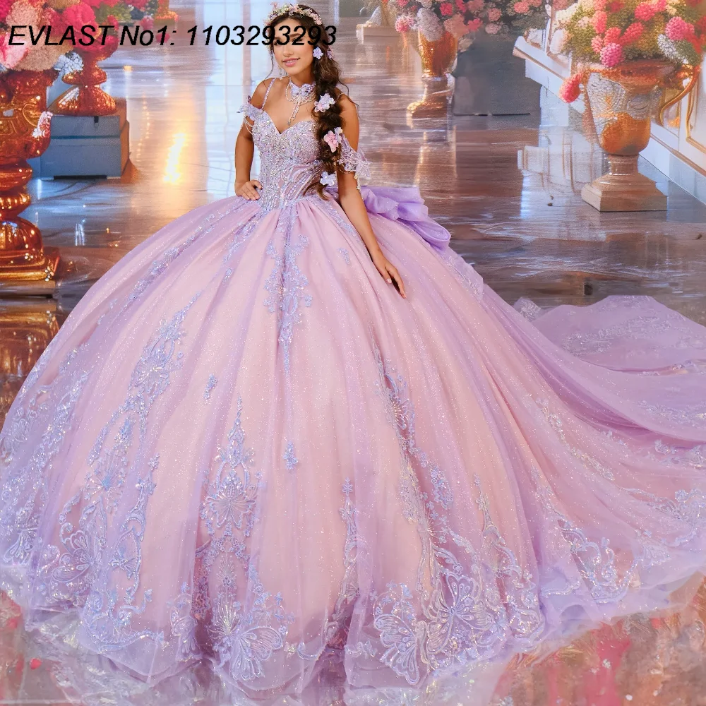 Evlast блестящее розовое платье quinceanera по индивидуальному заказу - Фотография_2