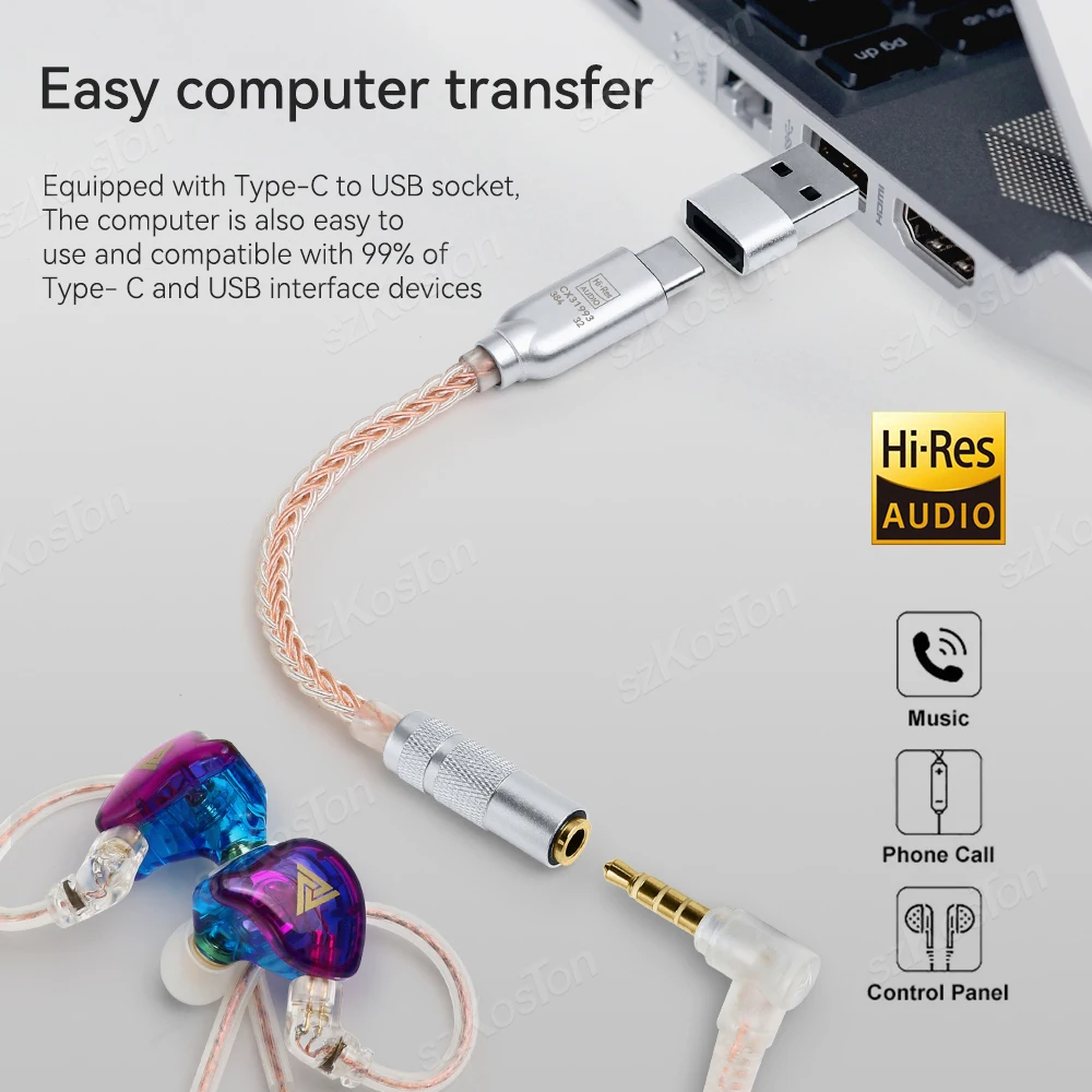 Cx31993 цап hi-fi усилитель для наушников типа c на адаптер 3 - Фотография_4