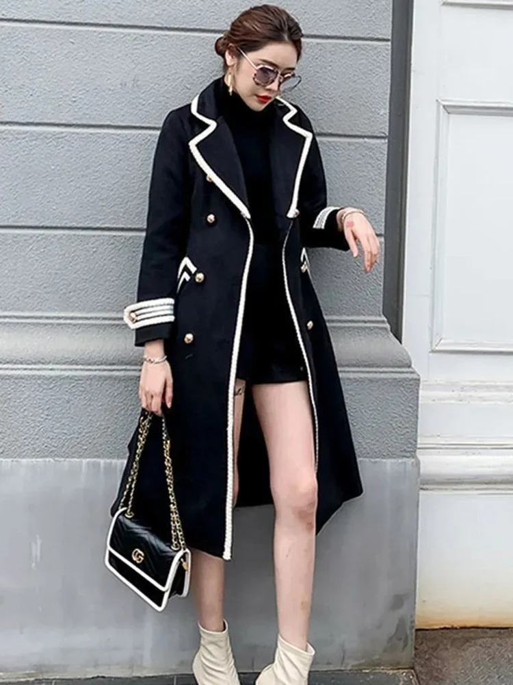 Британские толстые теплые шерстяные однотонные chaquetas на осень-зиму - Фотография_5