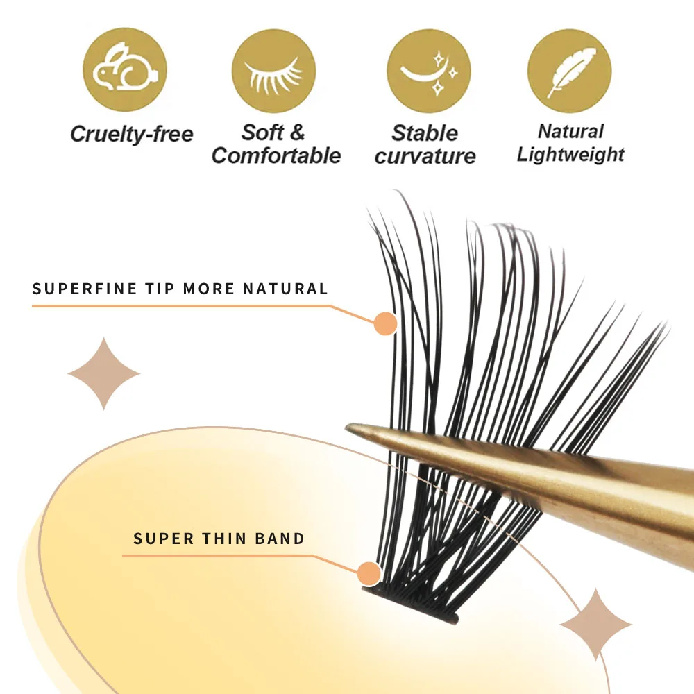 Тонкие норковые индивидуальные кластерные ресницы - Фотография_2