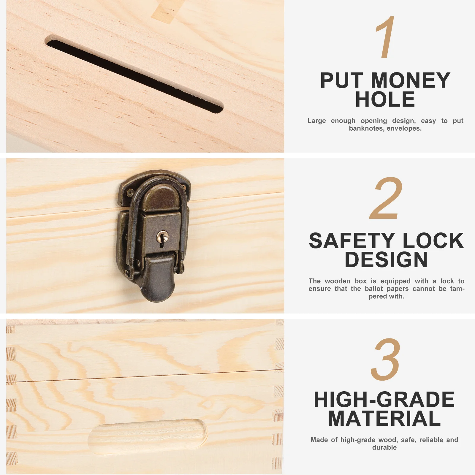 Запираемая деревянная коробка для пожертвований