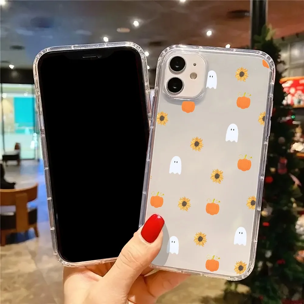 Прозрачный чехол для телефона с милым призраком и тыквой для iphone 17 - Фотография_2