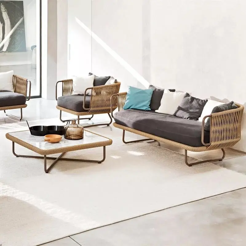 Уличная мебель алюминиевый каркас уличная плетеная мебель