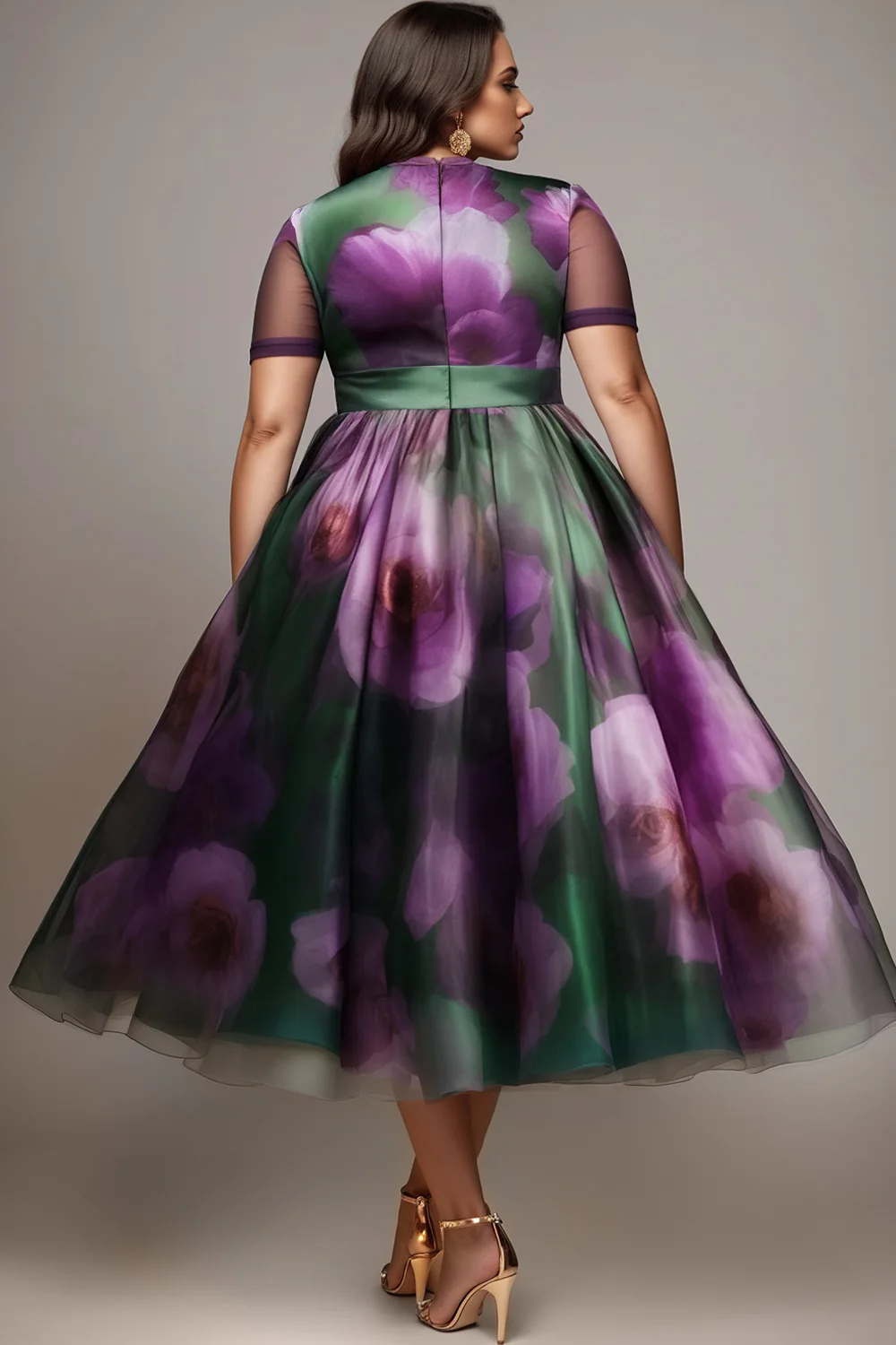 Плюс размер свадебный гость фиолетовые - Фотография_3