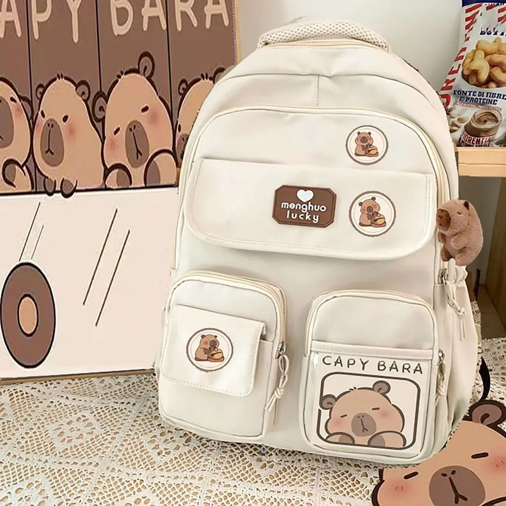 Cute capybara schoolbag adjustable