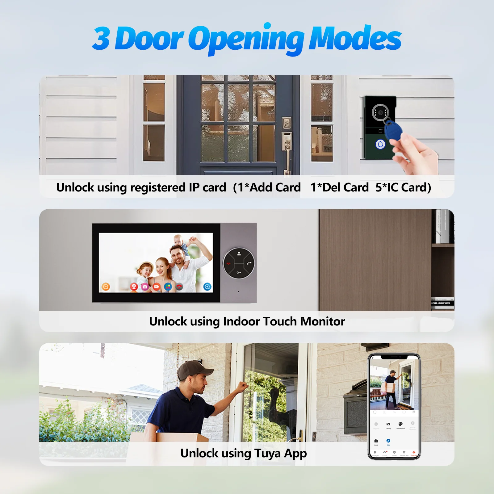 Tuya smart 7-дюймовая hd-видеодомофонная система с ночным видением 1080p - Фотография_6