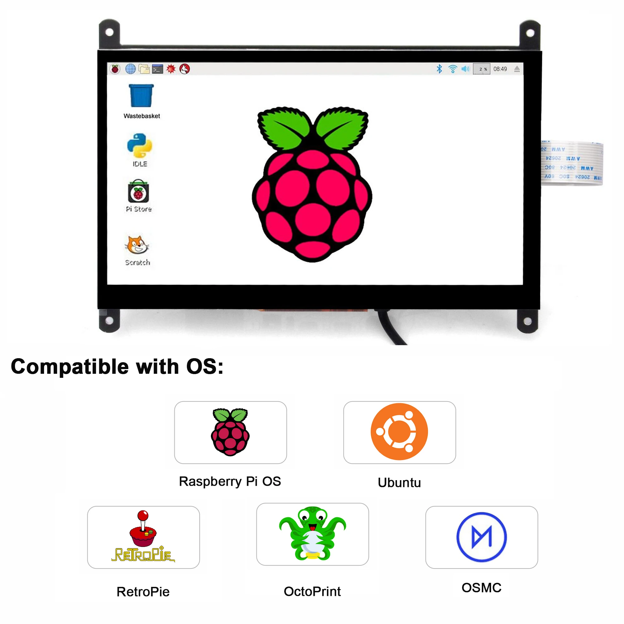 Osoyoo 7-дюймовый сенсорный экран rpi5 dsi - Фотография_3