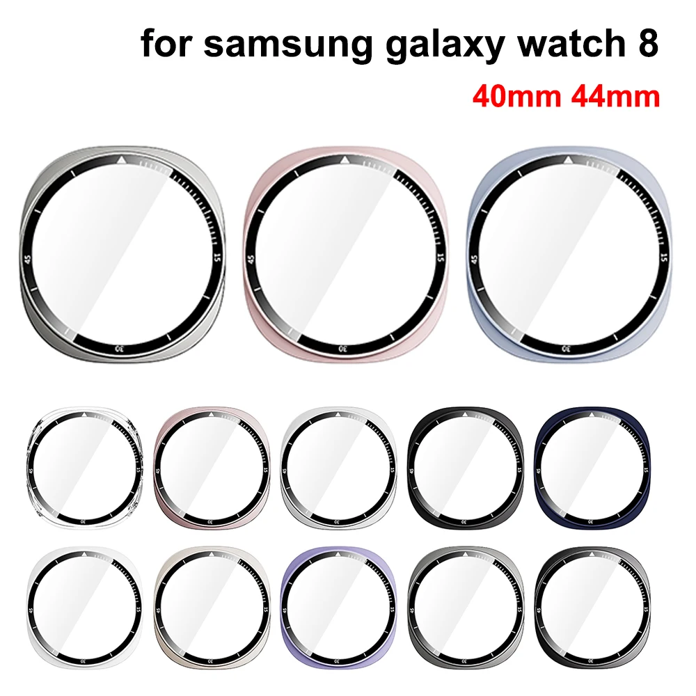 Закаленное стекло + чехол для пк для samsung galaxy watch 8 44 мм 40 мм