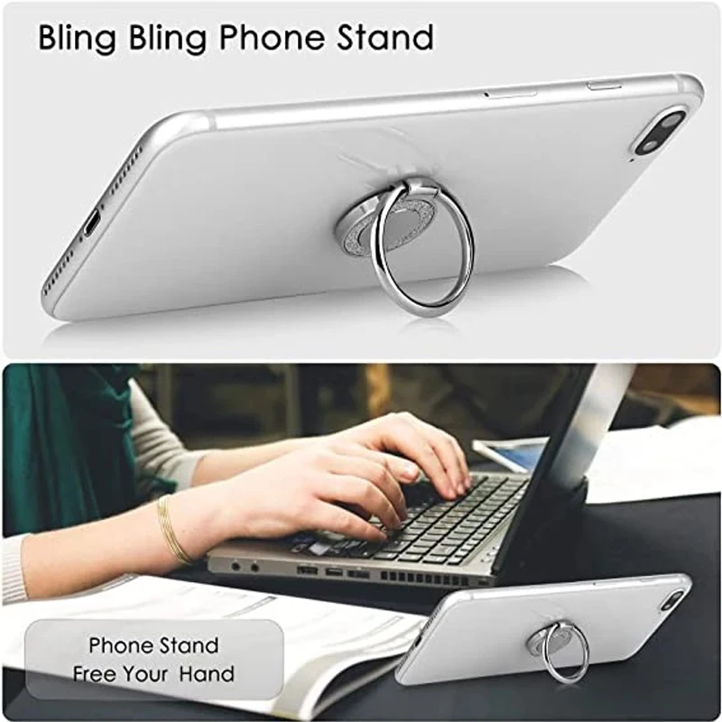 Модный блестящий держатель для телефона в виде кольца на палец - Фотография_4