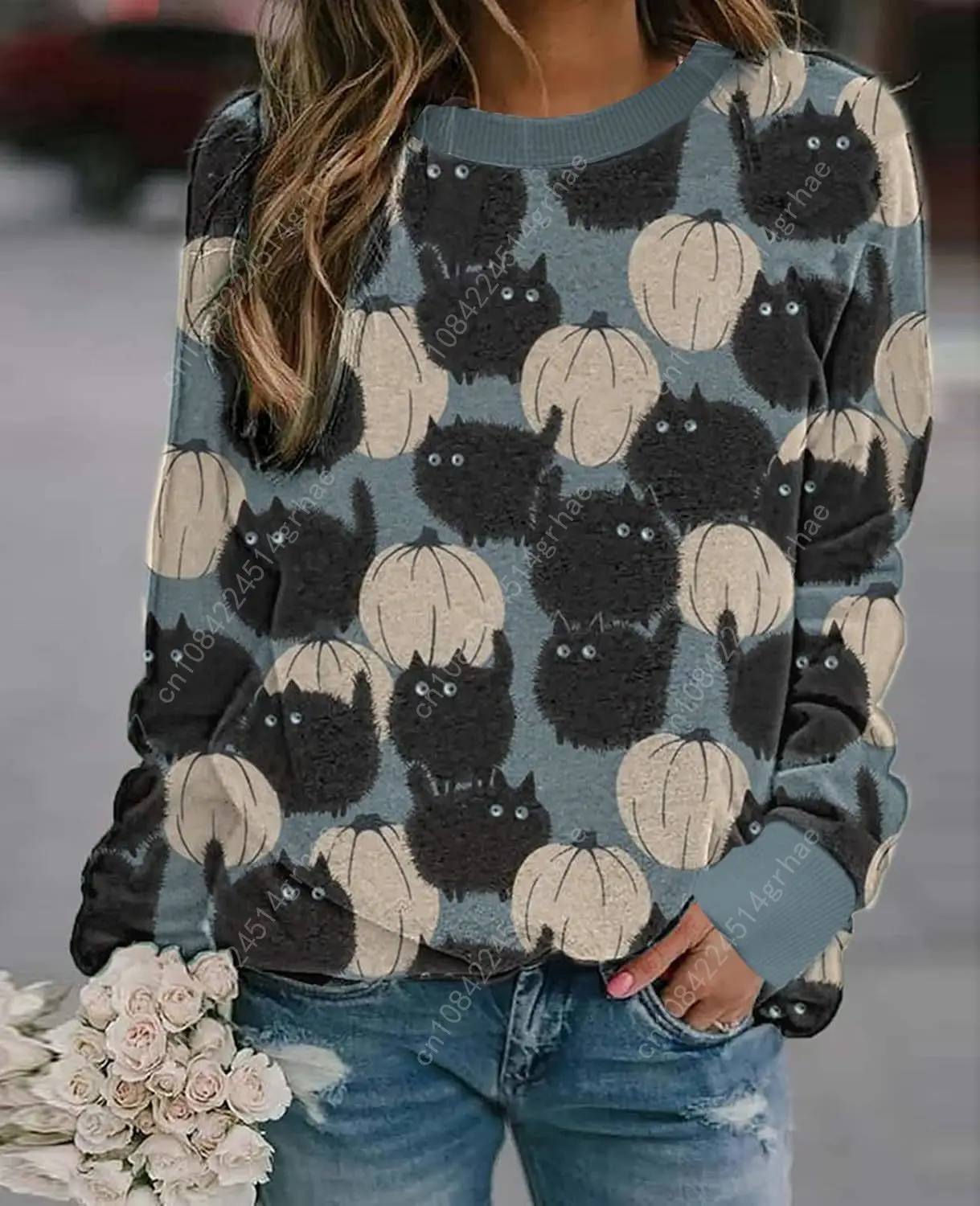 Толстовка с тыквой на хэллоуин - Фотография_3