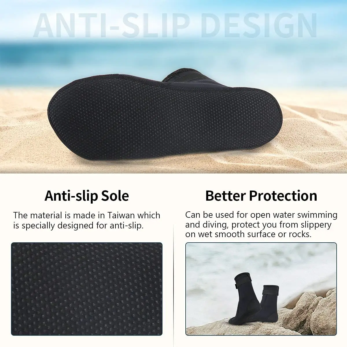 Неопреновые носки 3 мм для пляжа - Фотография_3