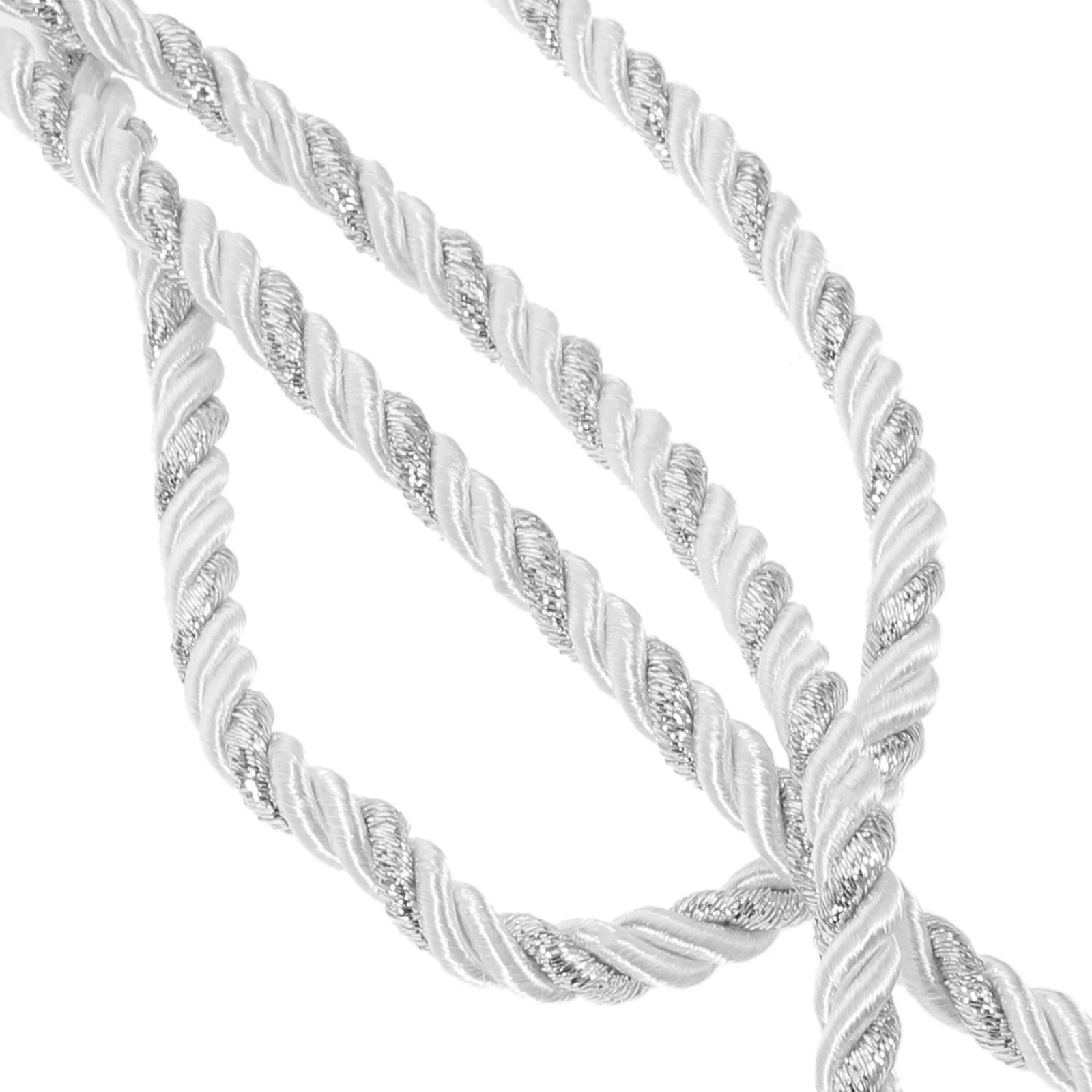 Белая свадебная веревка лоссо с романтическим бантом и жемчугом - Фотография_2