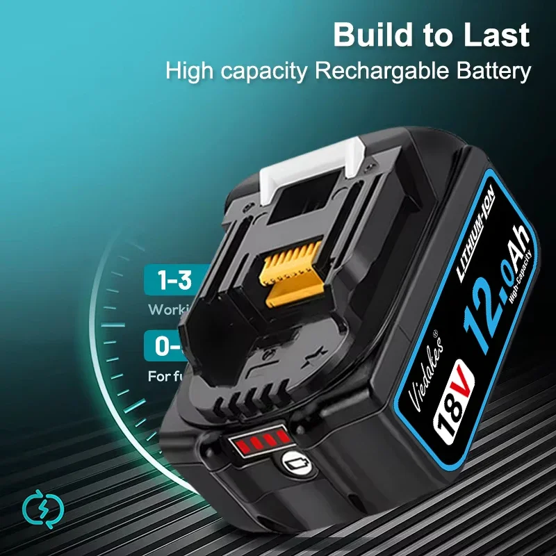 ✈️ литий-ионная аккумуляторная батарея емкостью 12.0 ач для makita 18 в - Фотография_6