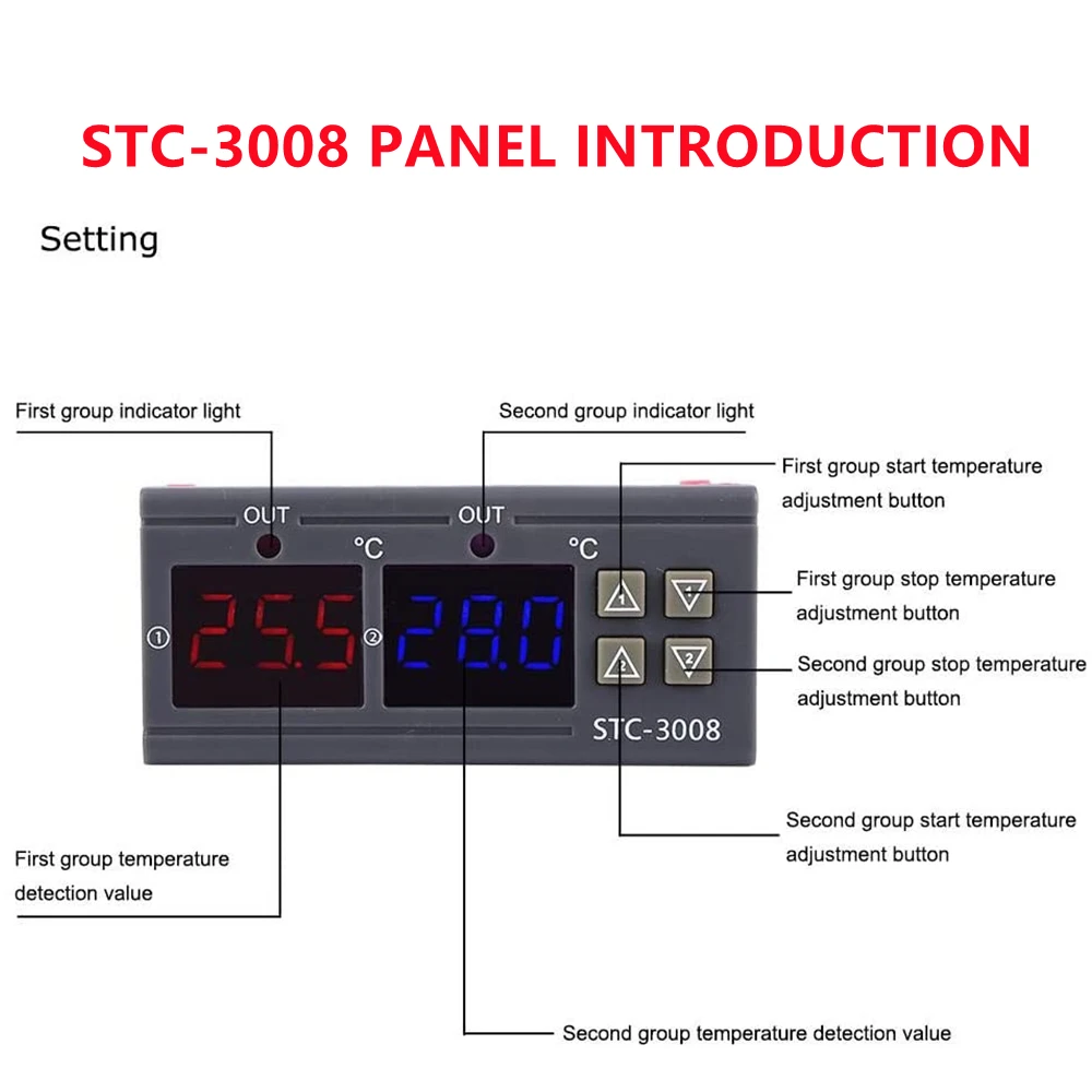 Stc-3008 двойной цифровой регулятор - Фотография_2