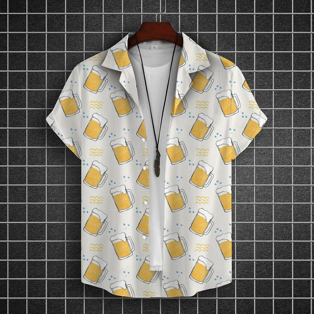 Hawaiian shirt for men 3d beer - Фотография_3
