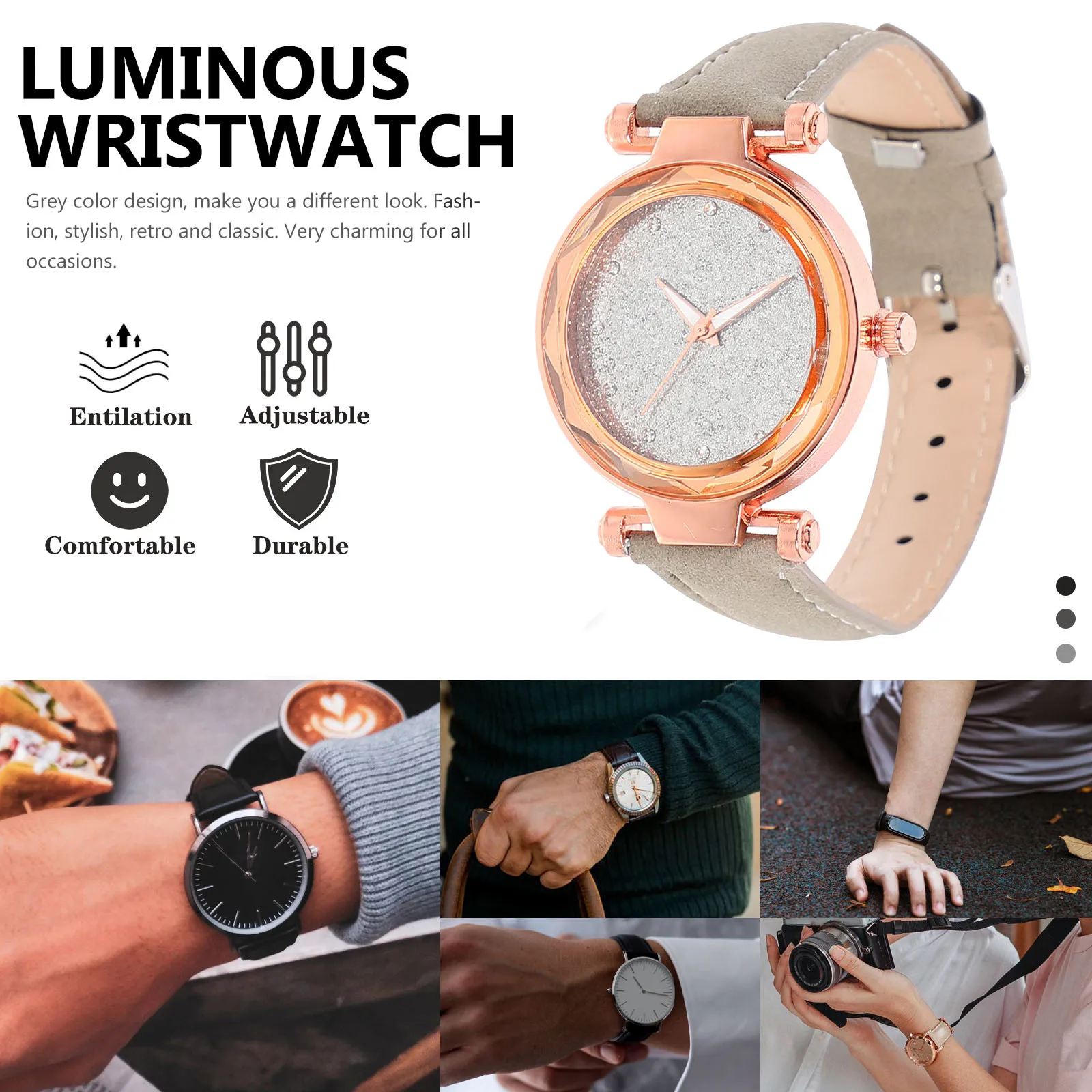 Светящиеся часы, серые наручные - Фотография_6