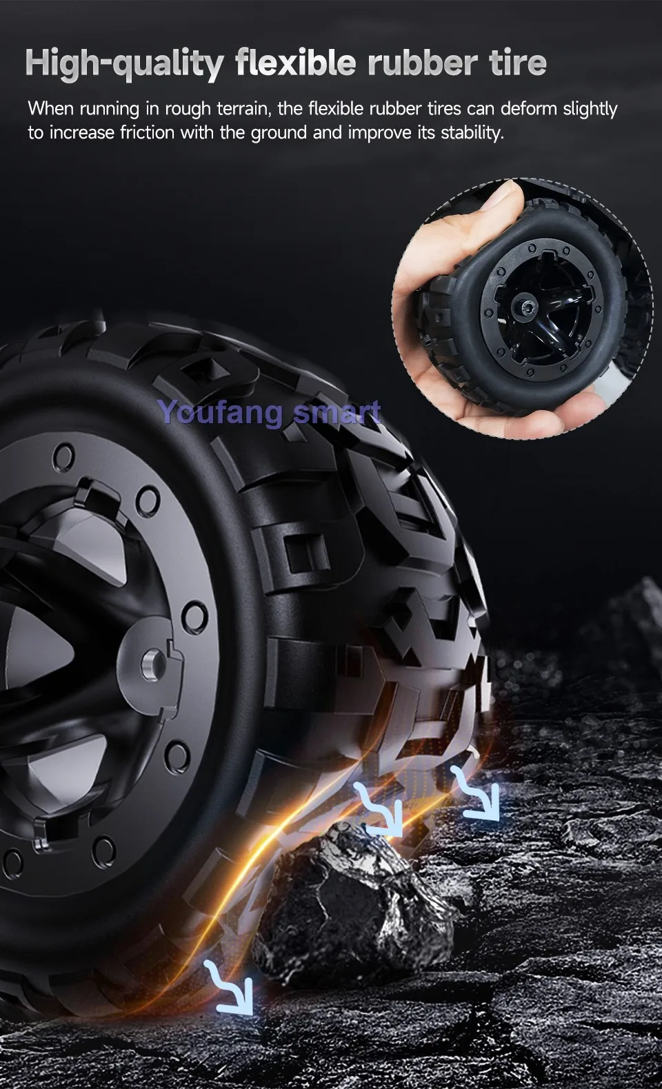 Полноприводный металлический робот-автомобиль с резиновыми колесами - Фотография_5