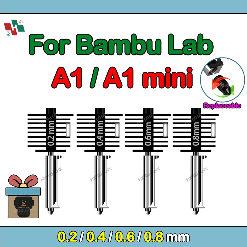 Для bambu lab a1 mini hotend kit с соплом из закаленной стали 0