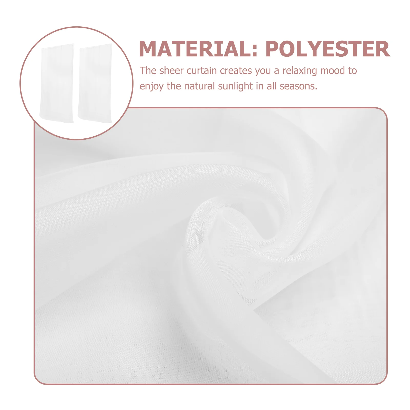 Белые полупрозрачные оконные шторы - Фотография_2