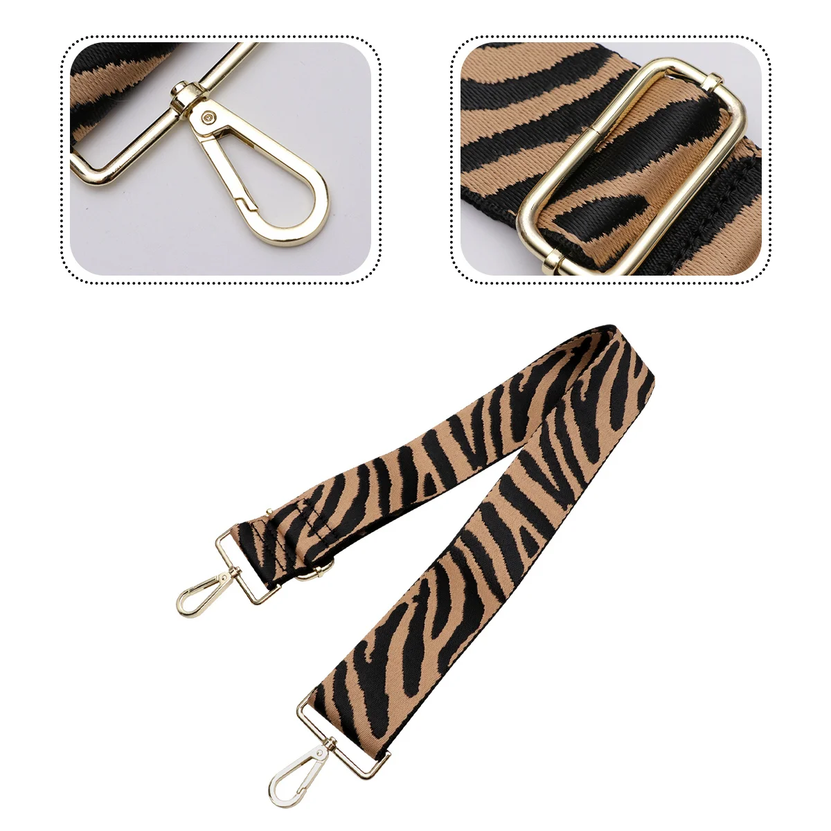 Прочный плечевой ремень с принтом зебры - Фотография_5