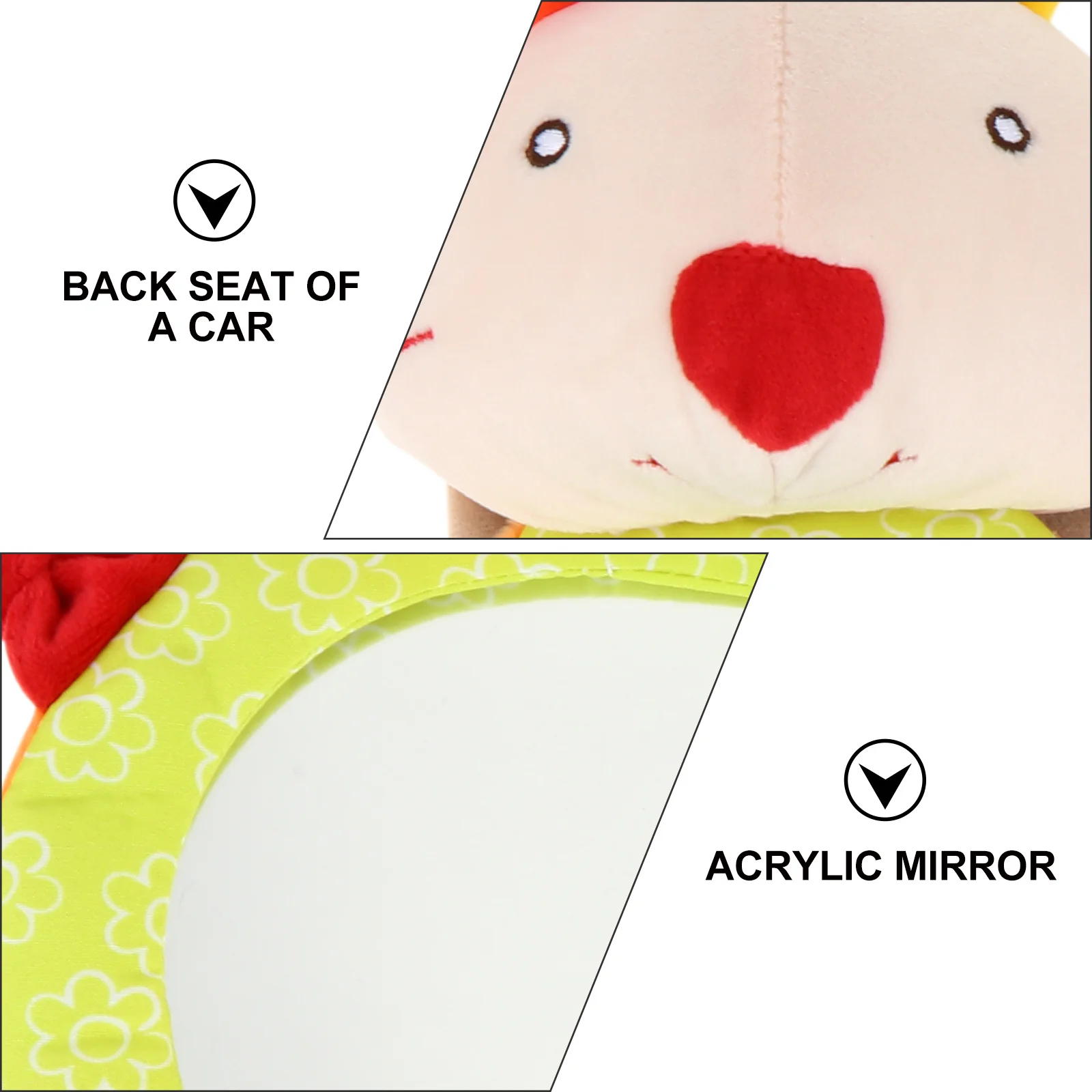 Детское автомобильное зеркало с мультяшными животными - Фотография_3