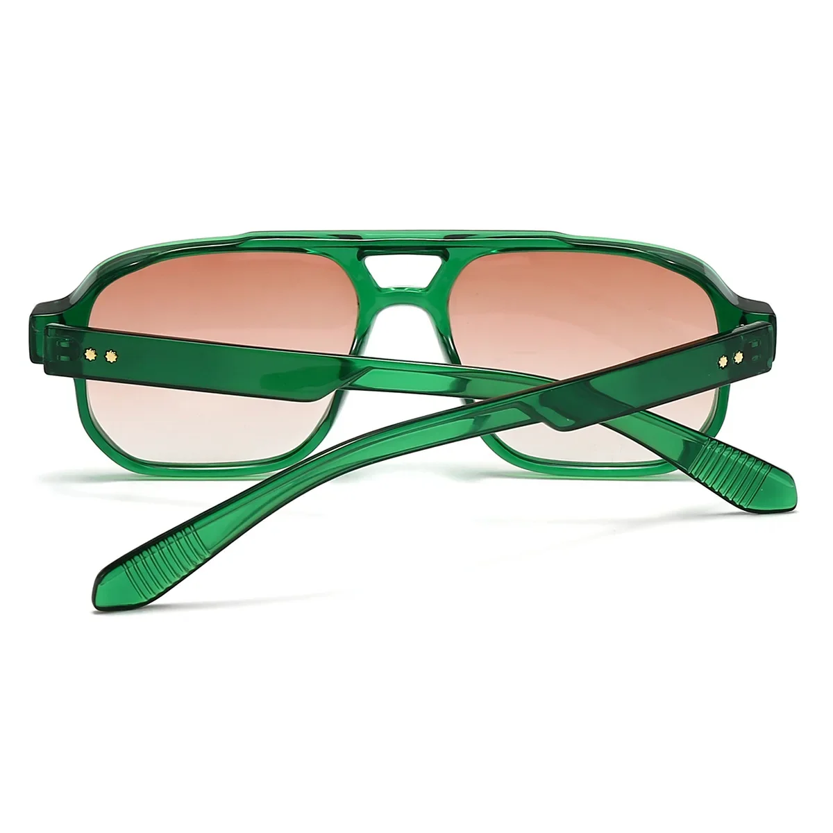 Jnpcxi винтажные мужские квадратные солнцезащитные очки с двойными мостами - Фотография_5