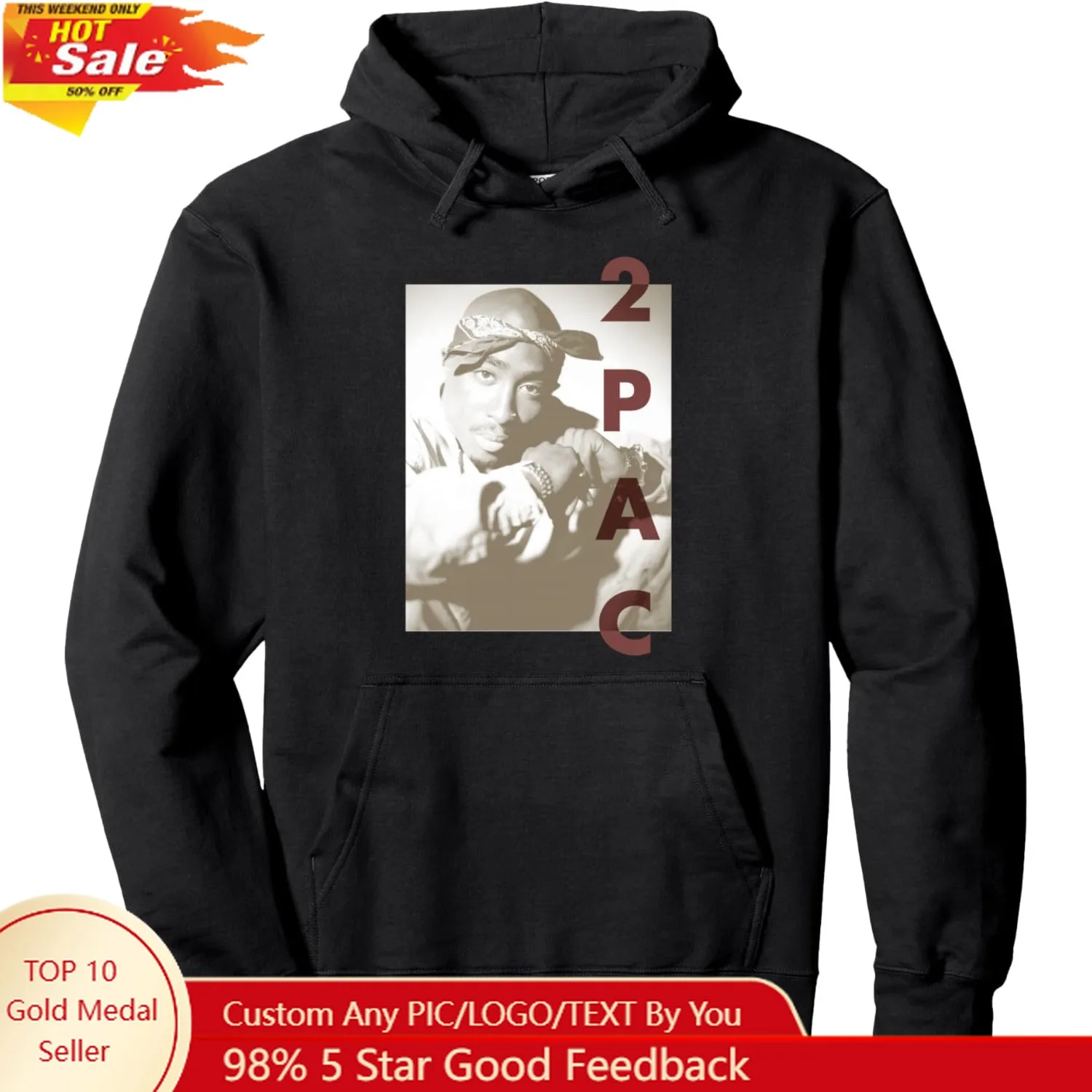 Толстовка-пуловер 2pac tupac t