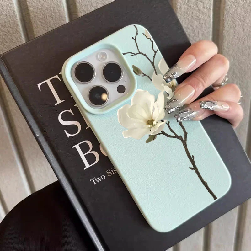 Мягкий чехол из тпу с цветком белой
