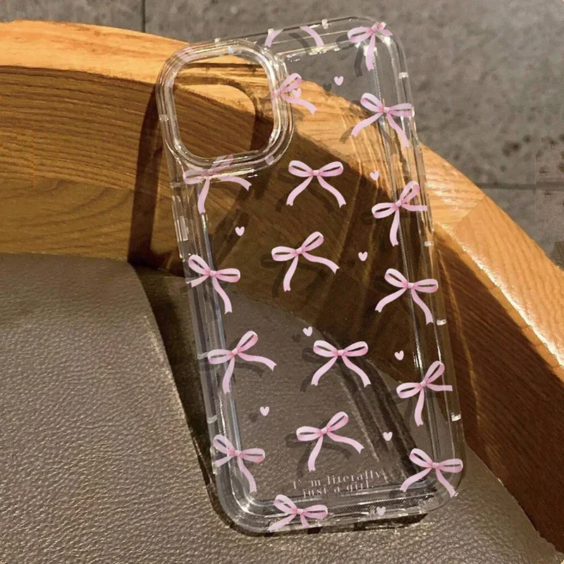 Милый чехол с розовым сердечком и бантом для iphone 16 - Фотография_2