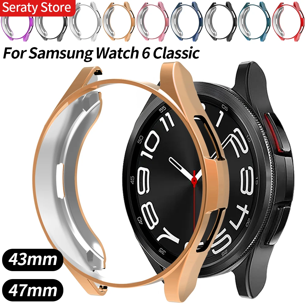 Чехол для samsung galaxy watch 6 classic 43 мм 47 мм с покрытием