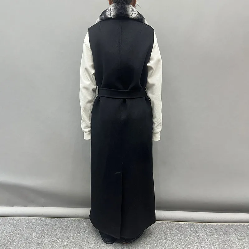 Женский шерстяной плащ со съемным - Фотография_2